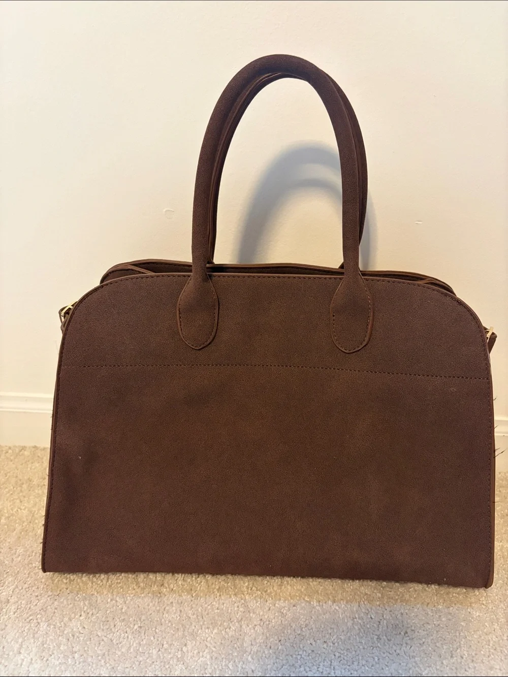 Bronze Snake-Clemente Classic Brown Suede Tote Bag